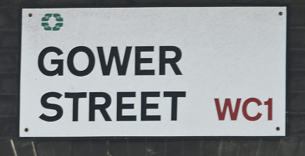 Jesmond Hotel location Gower Street Sign